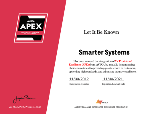 Smarter Systems APEx 20201