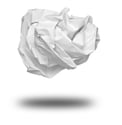 close up of a paper ball on white background with clipping path