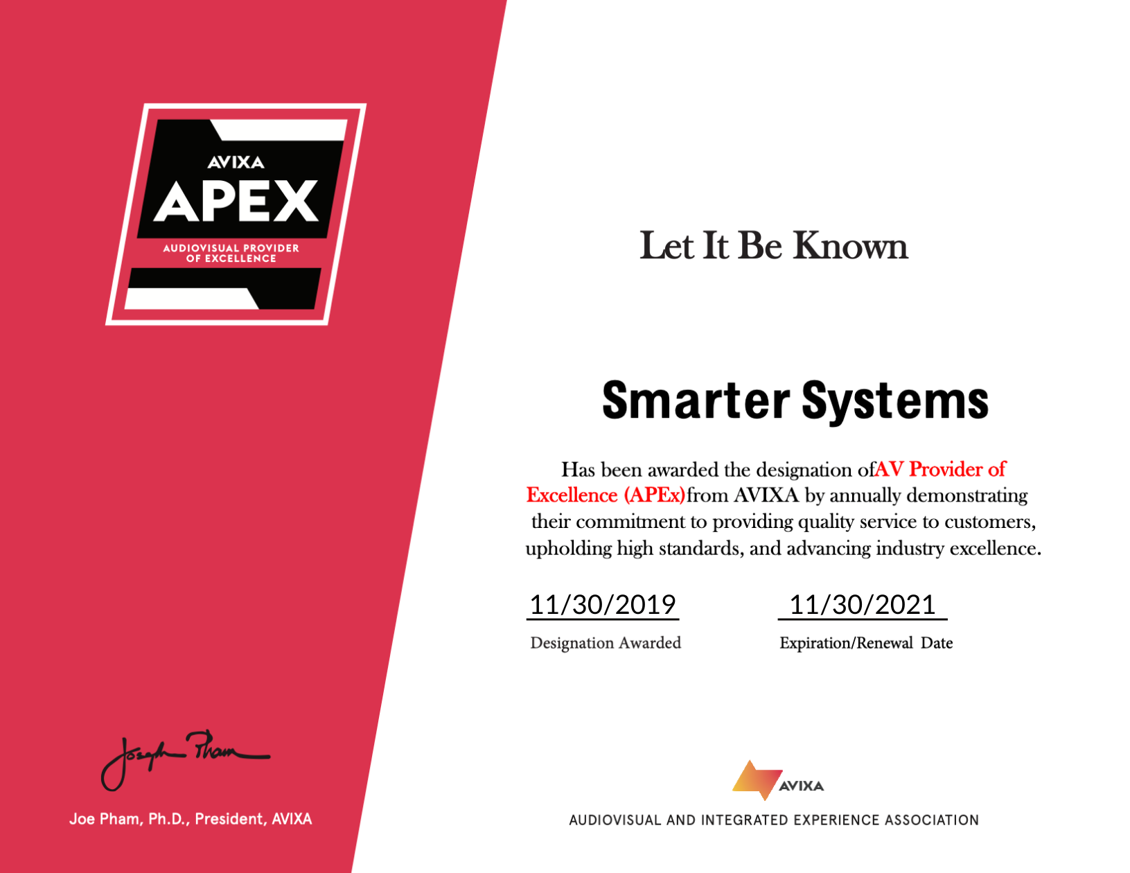 APEx Award - Smarter Systems 